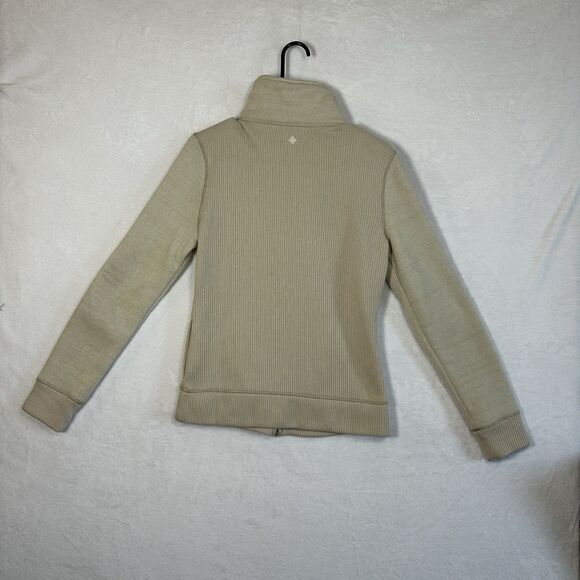 Prana Tobi Full Zip Up Fleece Sweater Jacket Women’s Size Medium Tan - Picture 4 of 15